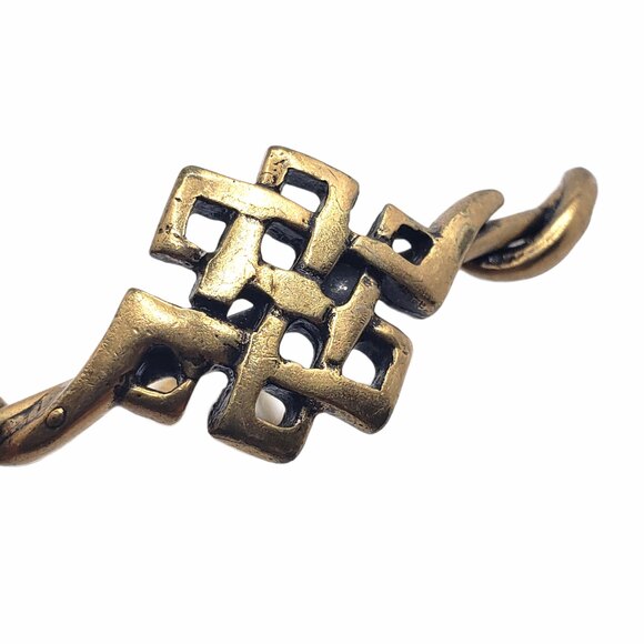 Alex and Ani Endless Knot Brass Bangle Bracelet - Picture 2 of 7